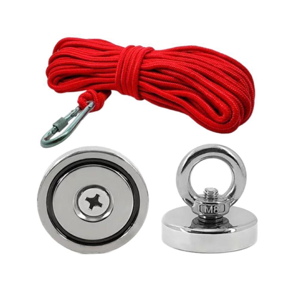 Imã Neodímio Pesca Magnética 48mm 80 Kg Tração 10m Corda - 1