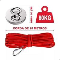 Imã Neodímio Pesca Magnética 48mm 80 Kg Tração 10m Corda - 8