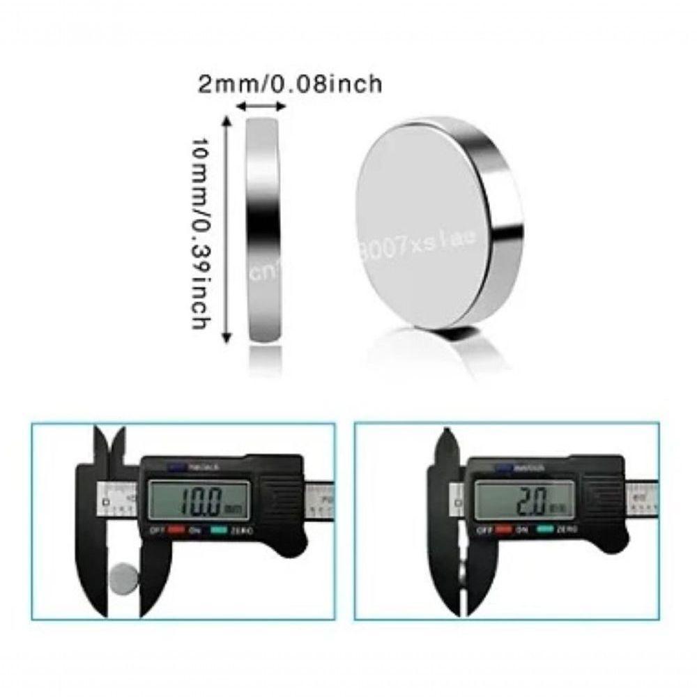 Kit 10 ímãs De Neodímio Redondos N35 10x2mm Super Forte - 4