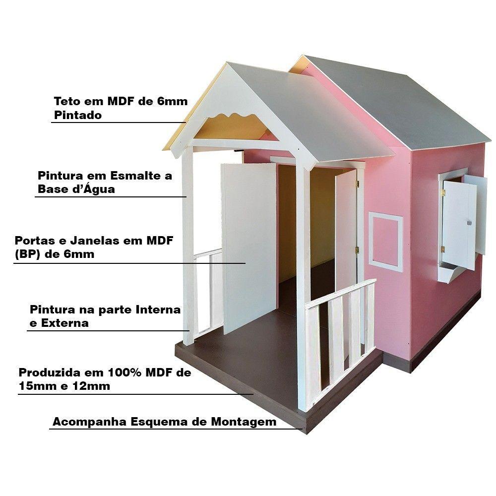 Casinha de Brinquedo com Varanda Rosa Criança Feliz - 6