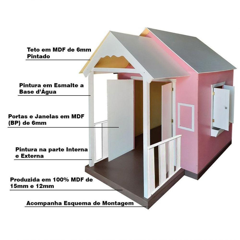 Casinha de Brinquedo com Varanda Rosa Criança Feliz - 8