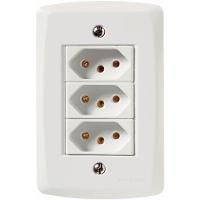 Conjunto 4 X 2 Com 3 Tomadas 2p+t 20a 250v Lux2 Branco - Tramontina - 1