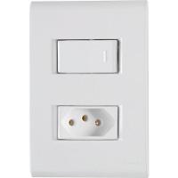 Conjunto 4 X 2 Com 1 Interruptor Simples 10a 250v E 1 Tomada 2p+t 20a 250v Liz Branco - Tramontina - 1