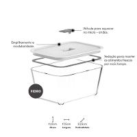 Pote Vidro Hermético Fresh Lock Preto 2,4l - 3