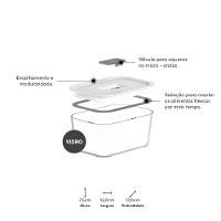 Pote Vidro Hermético Fresh Lock Preto 725ml - 2