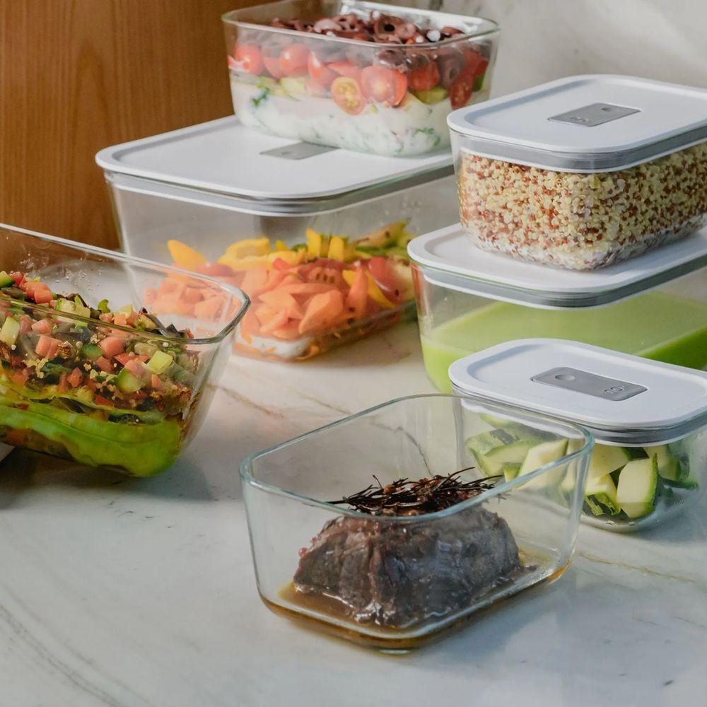 Kit Com 4 Potes De Vidro Hermético Fresh Lock Preto - 3