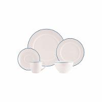 Jogo De Jantar 30 Peças Filete Porcelana Real By Schmidt Azul - 1