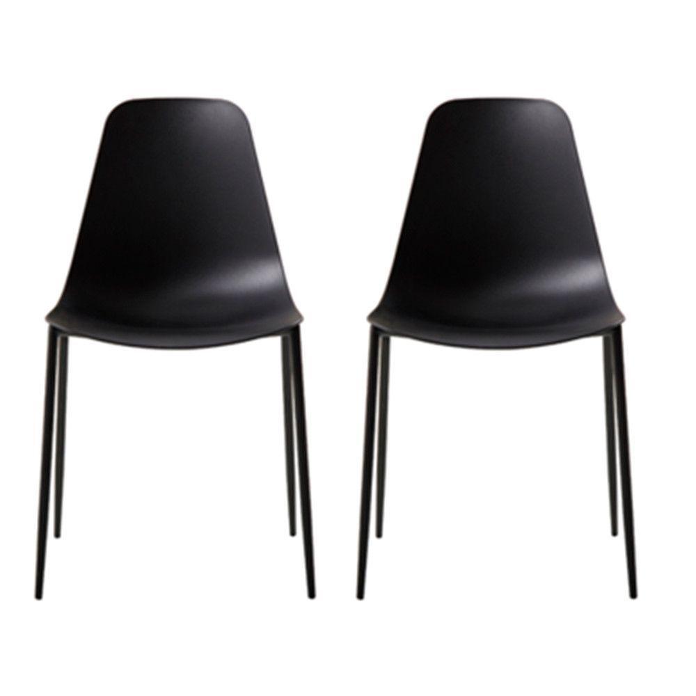 Kit Com 2 Cadeiras Miami Com Assento Polipropileno Fratini Preto - 1