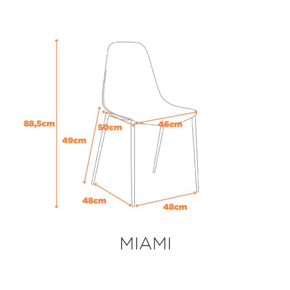Kit Com 2 Cadeiras Miami Com Assento Polipropileno Fratini Preto - 2