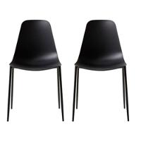 Kit Com 2 Cadeiras Miami Com Assento Polipropileno Fratini Preto - 1