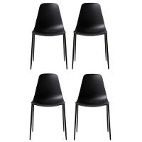 Kit 4 Cadeiras Miami Com Assento Em Polipropileno Fratini Preto - 1
