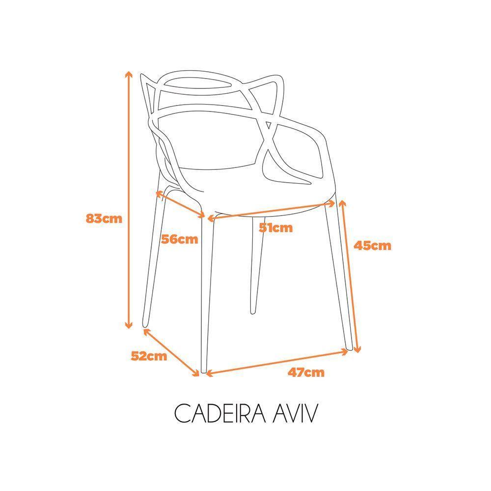 Kit Com 2 Cadeiras Aviv Estrutura Em Polipropileno Fratini Marrom Capuccino - 2