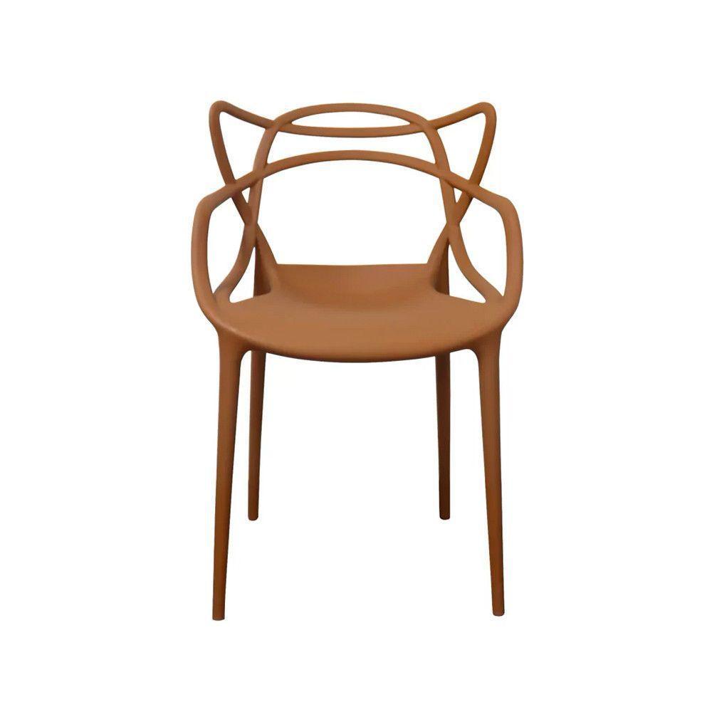 Kit Com 4 Cadeiras Aviv Estrutura Em Polipropileno Fratini Marrom Capuccino - 2