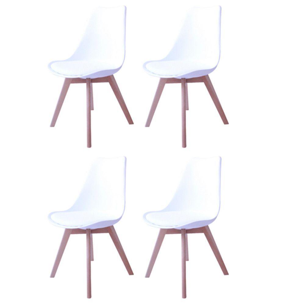 Kit 4 Cadeiras Siena Com Estrutura Em Polipropileno Fratini Branco - 1