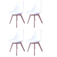 Kit 4 Cadeiras Siena Com Estrutura Em Polipropileno Fratini Branco - 1