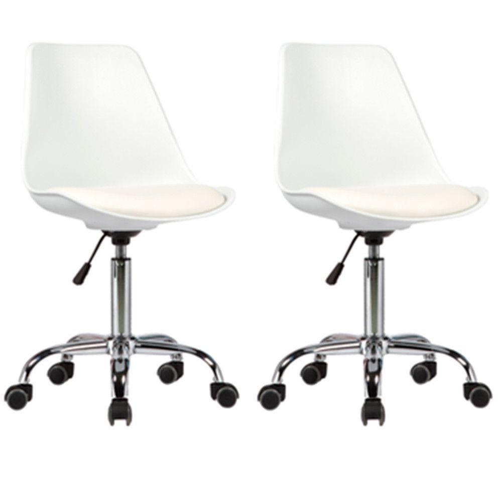 Kit 2 Cadeiras Chicago Com Estrutura Polipropileno Fratini Branco - 1