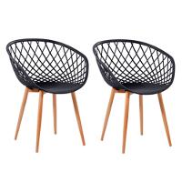 Kit 2 Cadeiras Monaco Com Assento Em Polipropileno Fratini Preto - 1