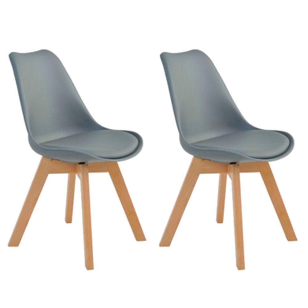 Kit 2 Cadeiras Siena Com Estrutura Em Polipropileno Fratini Cinza - 1