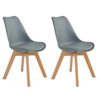 Kit 2 Cadeiras Siena Com Estrutura Em Polipropileno Fratini Cinza - 1