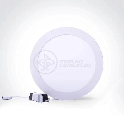 Luminária Plafon Led 18w Embutir Redondo Branco Frio