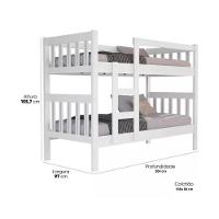 Treliche Solteiro Com Cama Auxiliar 100% MDF Incluso ProteçãoEscada E 3 Colchões D20