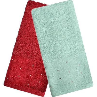 Kit 5 Toalha Lavabo Cristal Natalina 30x50cm Burgundy Mar Mediterrâneo