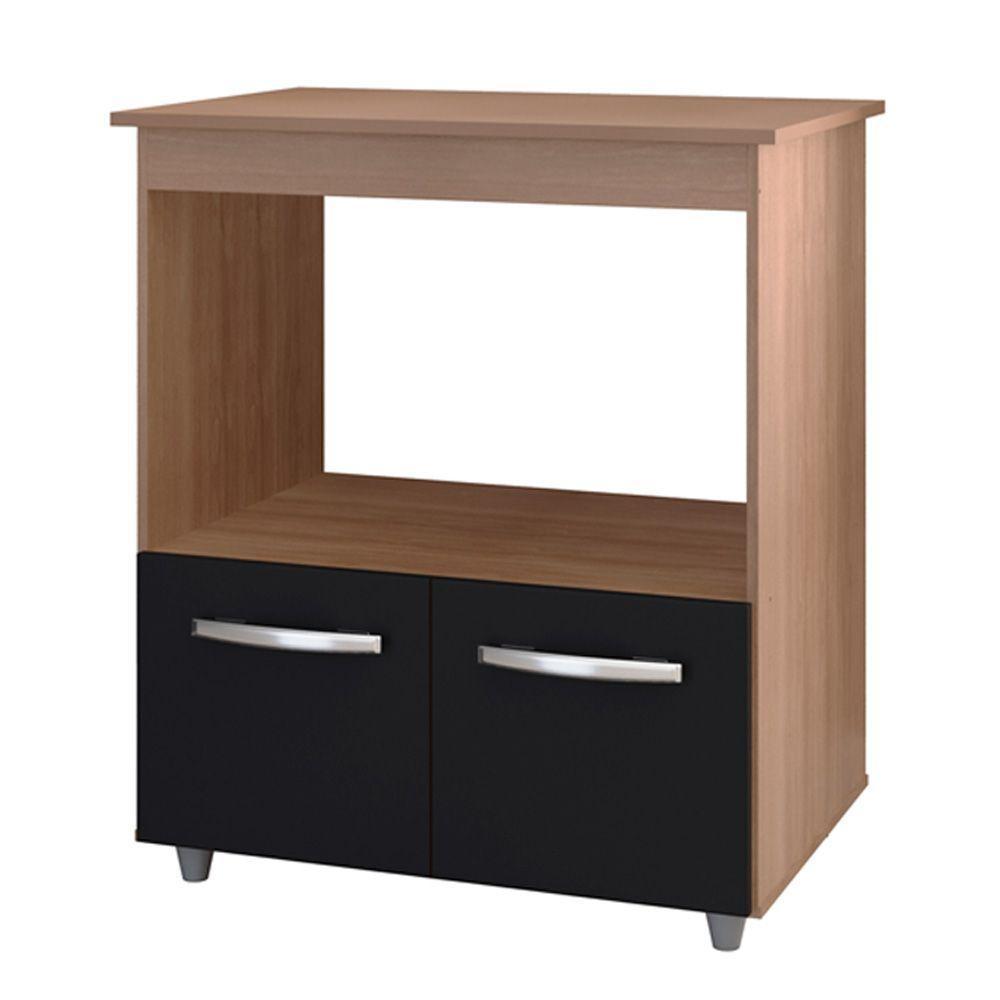 Balcão Multiuso Com Tampo 83 Cm 2p Angela Mobbs Savana Preto - 1