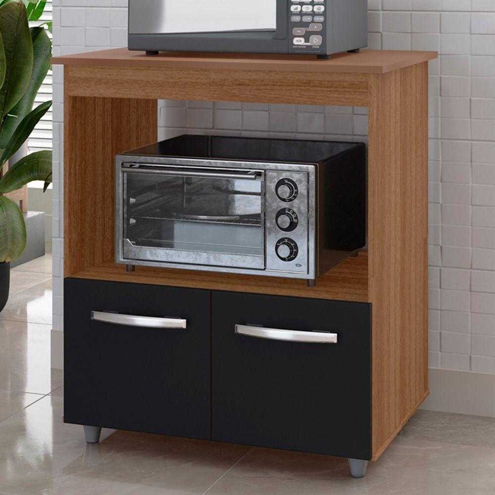 Balcão Multiuso Com Tampo 83 Cm 2p Angela Mobbs Savana Preto - 4