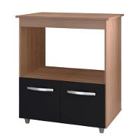 Balcão Multiuso Com Tampo 83 Cm 2p Angela Mobbs Savana Preto - 1