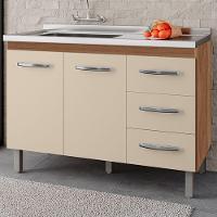 Balcão Para Pia Sem Tampo Bianca 120 Cm Savana Off White Mobbs - 3