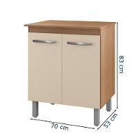 Balcão Multiuso Com Tampo 70 Cm 2p Serena Savana Off White Mobbs - 3