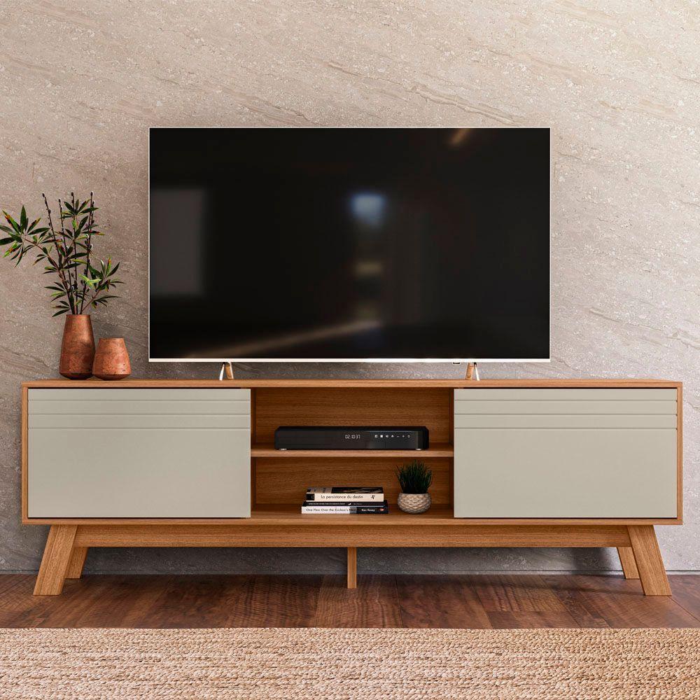 Rack Bancada Para Tvs Ate 70 Dubai Nature Off White Plla - 5