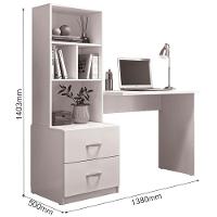 Escrivaninha Cristal Branco Nature Plla - 3