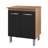 Balcão Multiuso Com Tampo 70 Cm 2p Serena Savana Preto Mobbs - 1