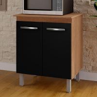 Balcão Multiuso Com Tampo 70 Cm 2p Serena Savana Preto Mobbs - 2