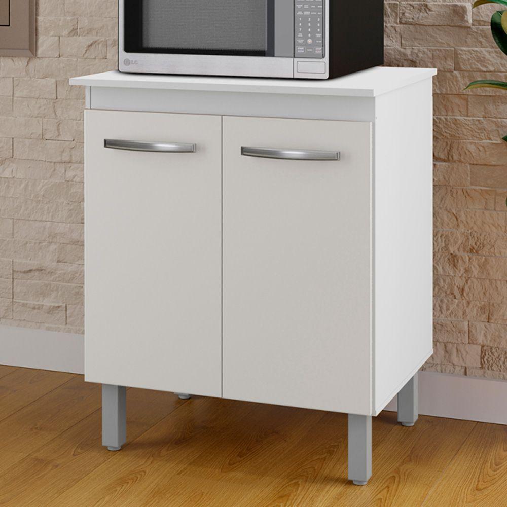 Balcão Multiuso Com Tampo 70 Cm 2p Serena Branco Mobbs - 2