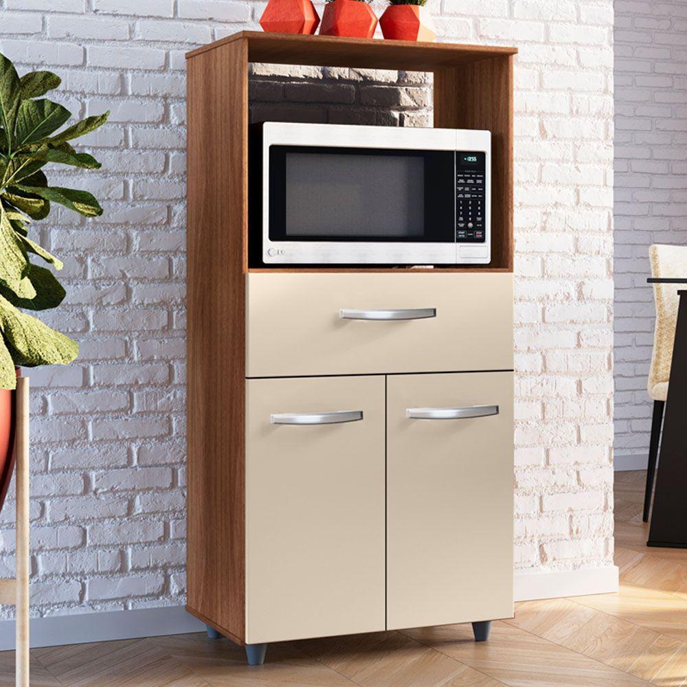 Balcão Multiuso Com Nicho 2p 1g Luna Savana Off White Mobbs - 2