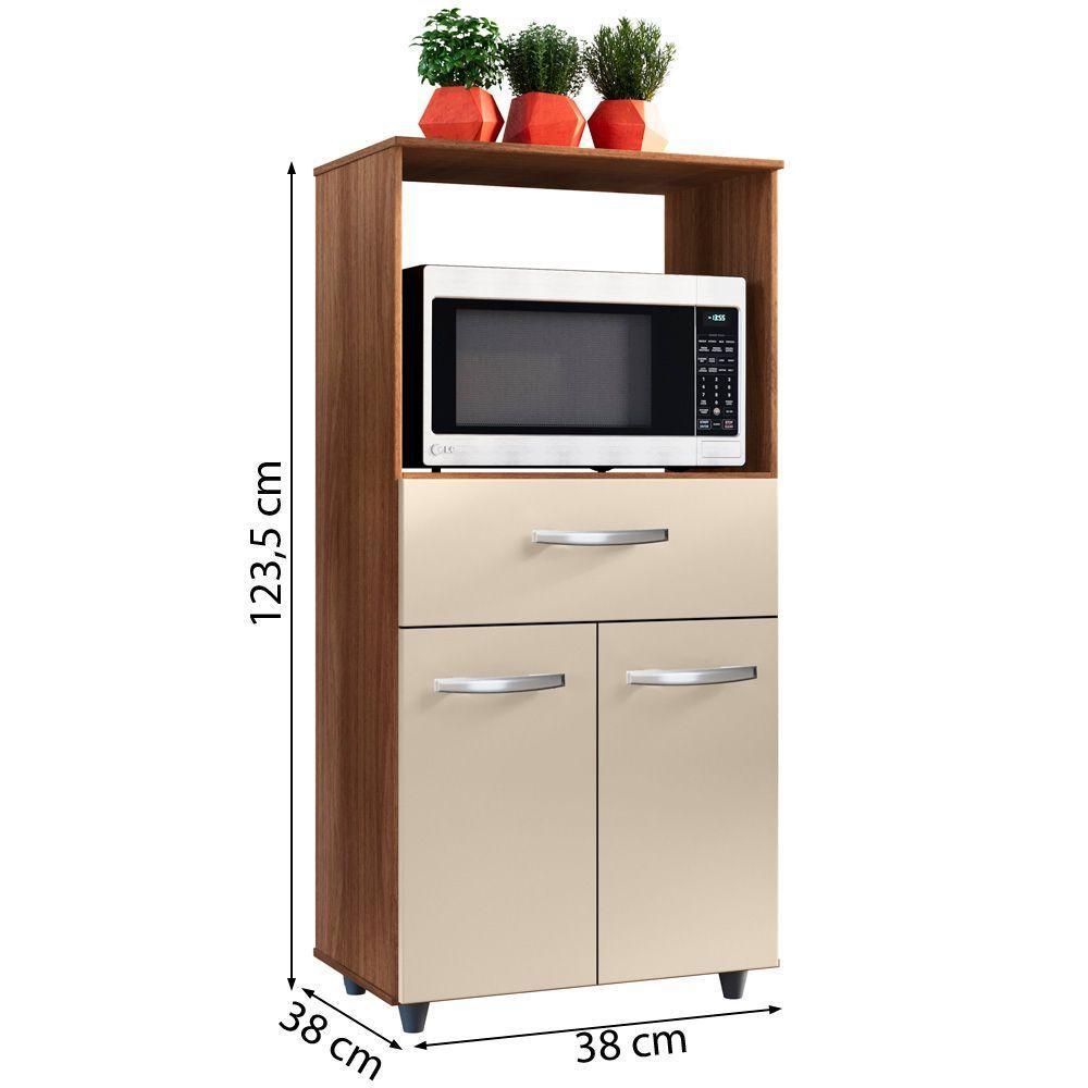 Balcão Multiuso Com Nicho 2p 1g Luna Savana Off White Mobbs - 3