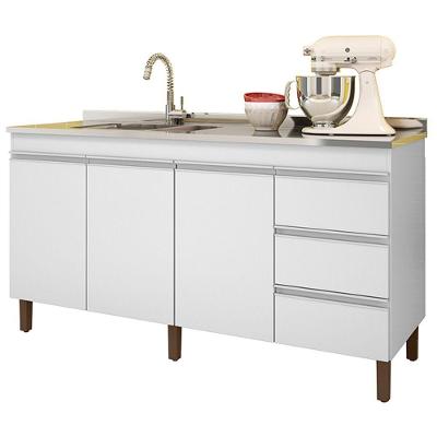 Balcão Karen Para Pia 1,59cm 3p 3g Branco Plla