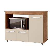 Balcão Multiuso Com Tampo 83 Cm 3p Liza Savana Off White Mobbs - 1