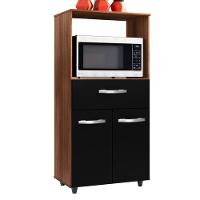 Balcão Multiuso Com Nicho 2p 1g Luna Savana Preto Mobbs - 1