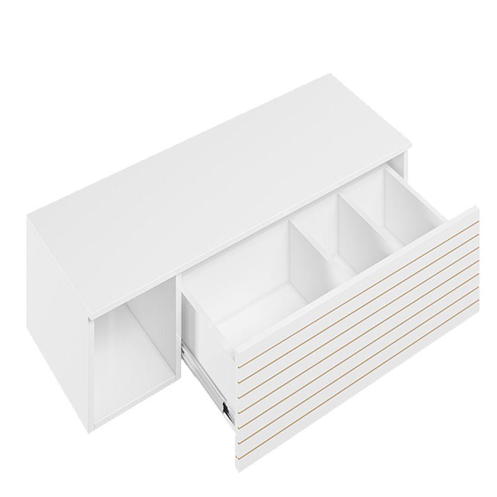 Penteadeira Suspensa Joy Com Espelho Branco Plla - 4