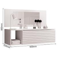 Penteadeira Suspensa Joy Com Espelho Branco Plla - 3