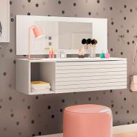 Penteadeira Suspensa Joy Com Espelho Branco Plla - 5