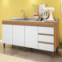 Balcão Karen Para Pia 1,59cm 3p 3g Nature Off White Plla - 4