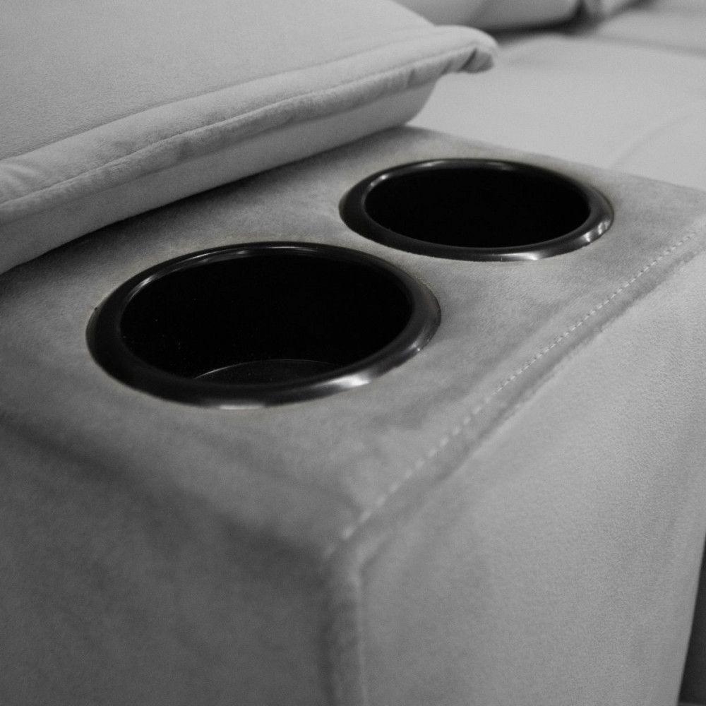 Sofá Beirut 3 Lugares Retrátil E Reclinável Solar Cinza - 4