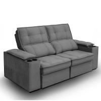 Sofá Beirut 3 Lugares Retrátil E Reclinável Solar Cinza - 2