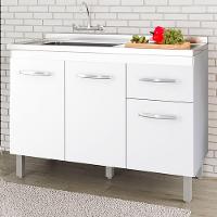 Balcao Para Pia Sem Tampo Anita 120 Cm Mobbs Branco - 2