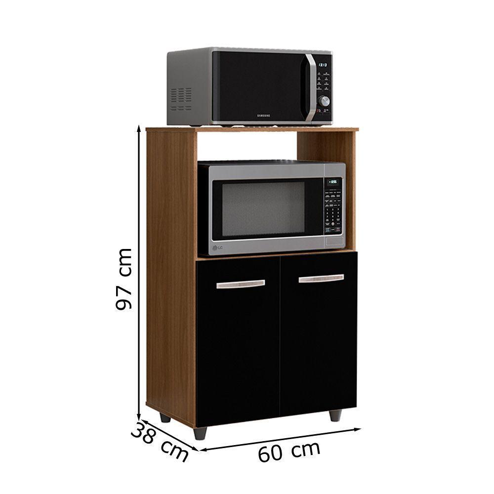 Balcao Multiuso Com Nicho Tais Savana Preto Mobbs - 3