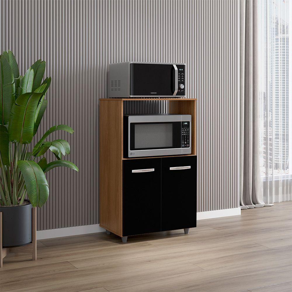 Balcao Multiuso Com Nicho Tais Savana Preto Mobbs - 5